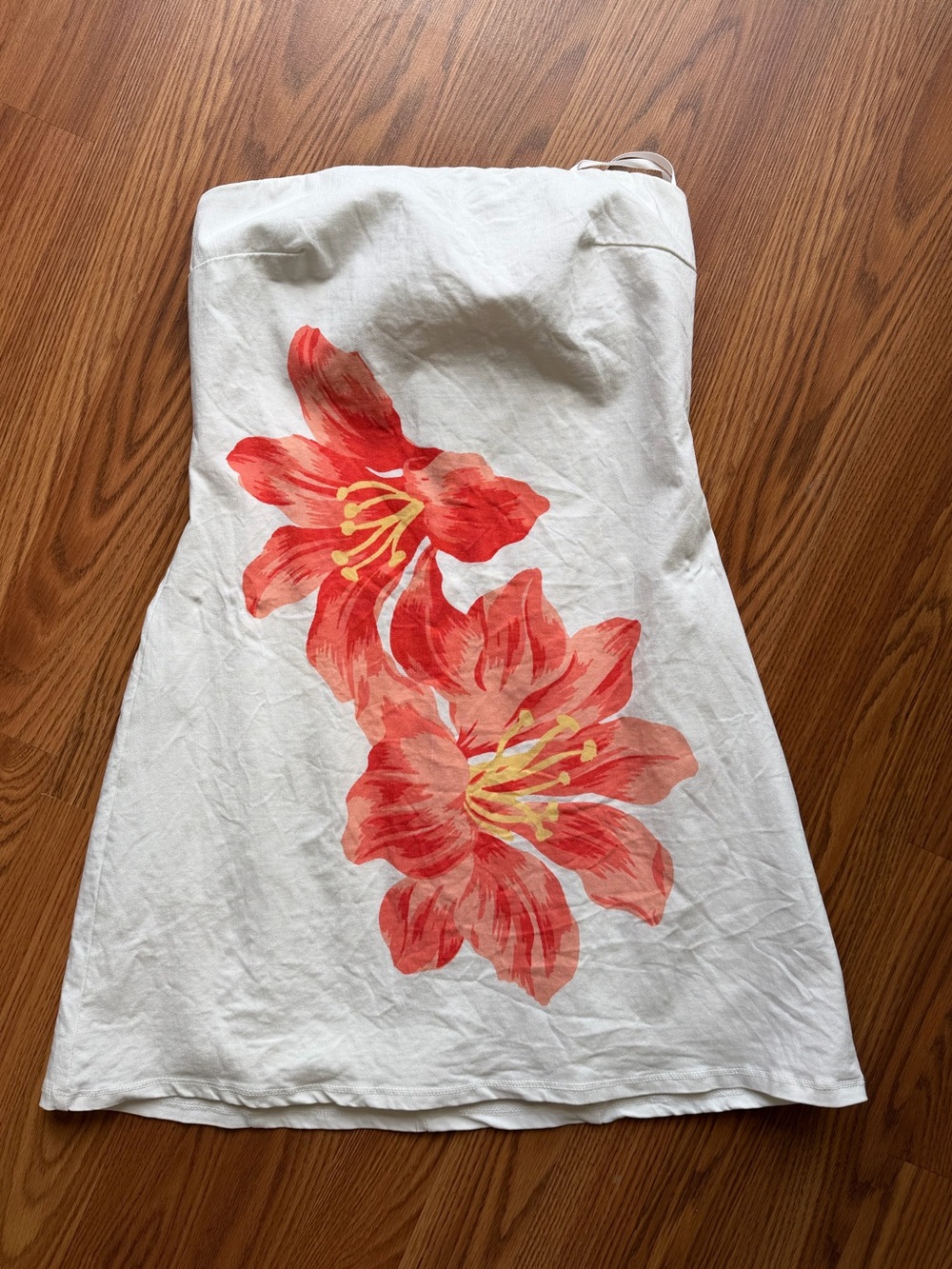 Trixxi White Floral Strapless Mini Dress Size Small